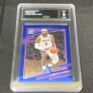 LeBron James Blue Velocity Prizm Card GMA 9